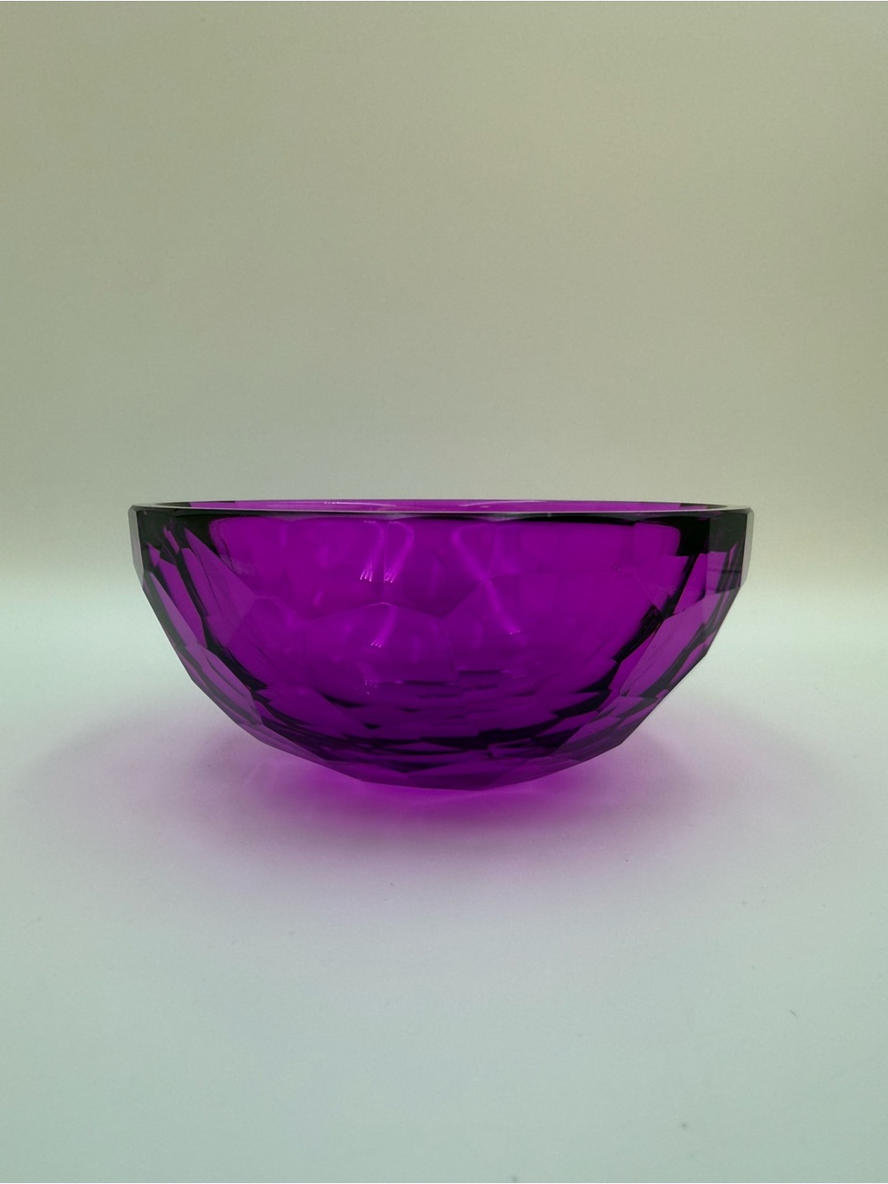 Oleg Cassini Purple Crystal Bowl 4.5" Diameter Simon Design Broadway
